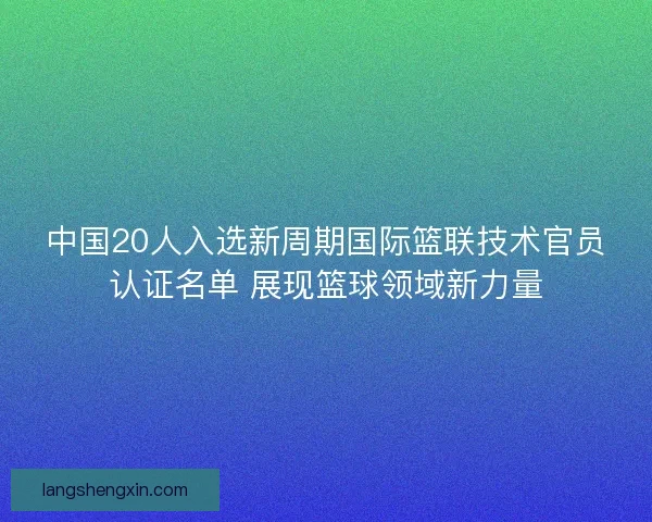 中国20人入选新周期国际篮联技术官员认证名单 展现篮球领域新力量